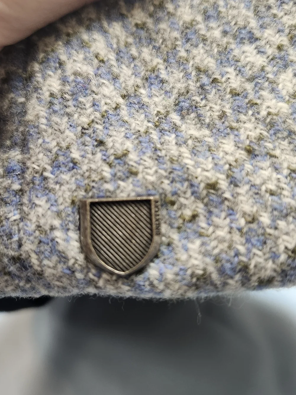 Brixton Light Blue & Gray Herringbone Flat Cap